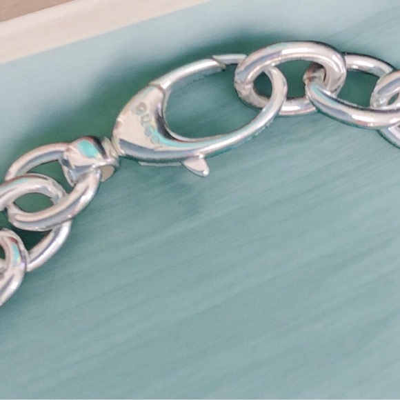 Gucci New Sterling Silver Heart Charm G Bracelet  With Original Gift Box 7.5-8 - Picture 7 of 11